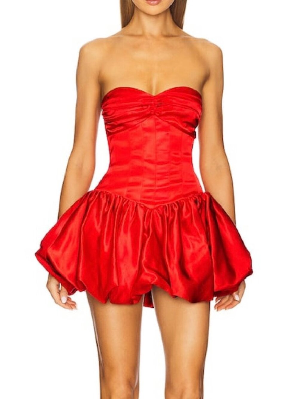 NWT Lovers + Friends Poppy Strapless Red Mini Dress In Cherry Red S